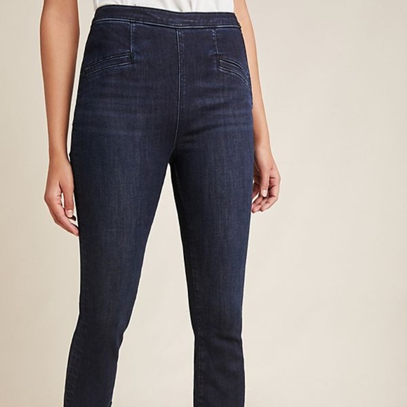 denim high rise capris